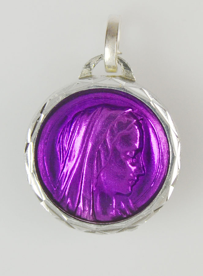 Médaille Vierge Violette & Eau de Lourdes (pic 2)