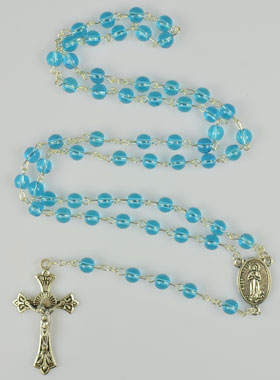 Chapelet en Cristal Bleu - 55 cm (pic 1)