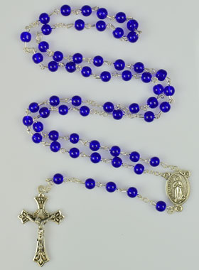Chapelet en Cristal Bleu Foncé - 55 cm (pic 1)