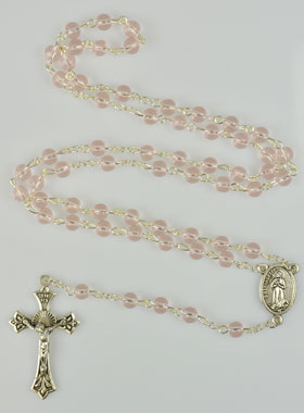 Chapelet en Cristal Rose - 55 cm (pic 1)