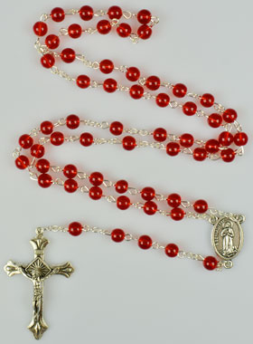 Chapelet en Cristal Rouge - 55 cm (pic 1)
