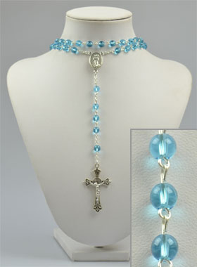 Chapelet Mode Fashion en Perles Bleues Ciel (pic 1)