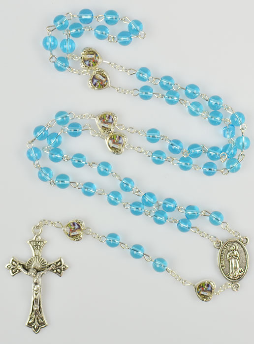 Chapelet en Perles de Verre Bleu - 50 cm (pic 2)