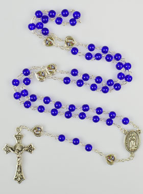 Chapelet en Perles de Verre Bleu Foncé - 50 cm (pic 1)