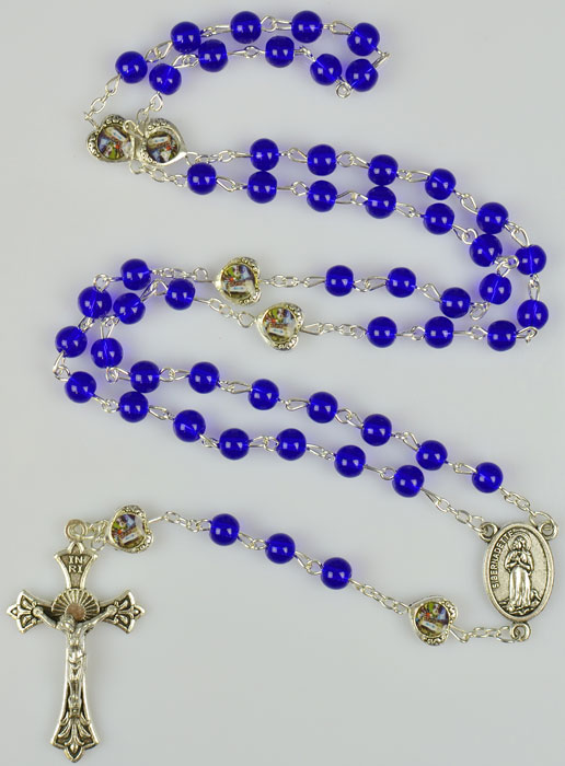Chapelet de Lourdes en Perles Bleu Foncé - 50 cm (pic 2)