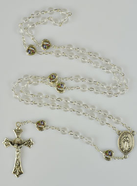 Chapelet de Lourdes en Perles de Verre - 50 cm (pic 1)