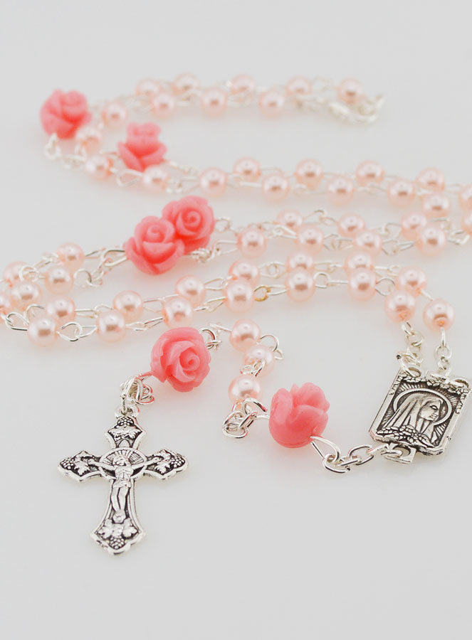 Chapelet en Perles de Nacre Rose (pic 2)