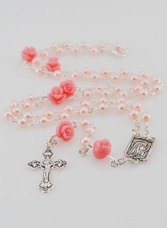 Chapelet Collier Mode en Nacre Rose (pic 2)