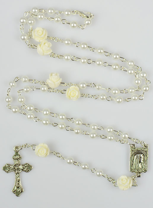 Chapelet en Perles de Nacre Blanche (pic 2)