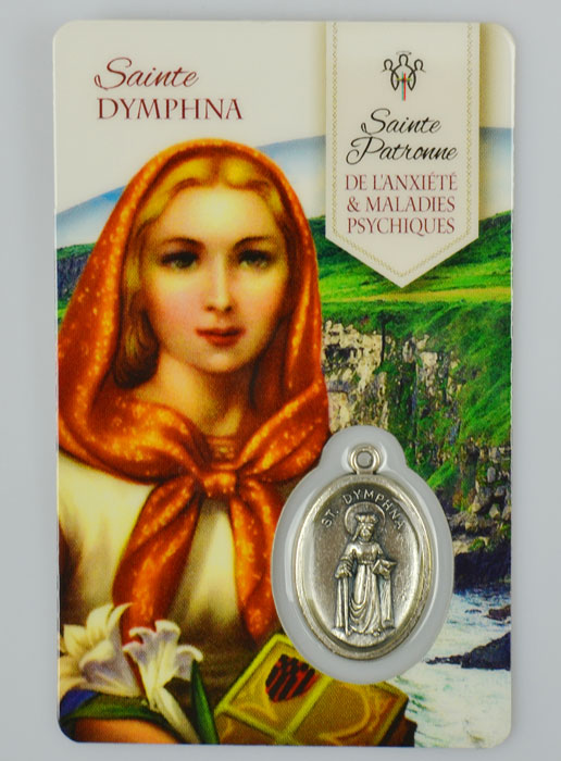 Carte de Prière Sainte Dymphna avec Médaille (pic 2)