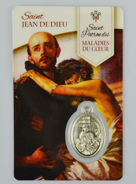 Carte de Prière Saint Jean de Dieu avec Médaille (pic 1)