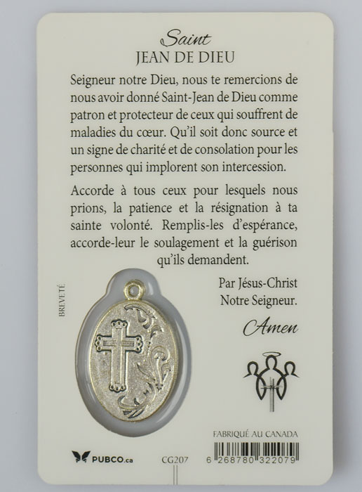 Carte de Prière Saint Jean de Dieu avec Médaille (pic 3)