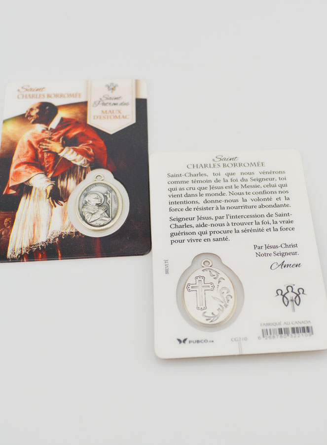 Carte de Prière Saint Charles Borromée avec Médaille (pic 4)