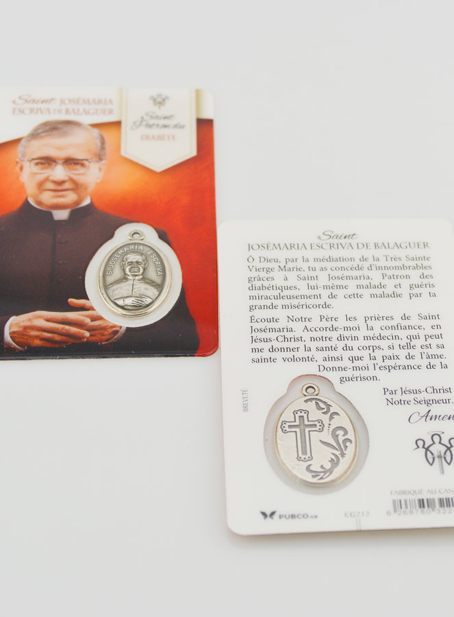 Carte de Prière Saint Josémaria Escriva avec Médaille (pic 4)