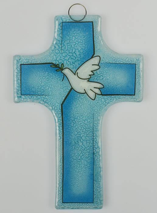 Croix en Verre - Colombe de la Paix à l'Olivier (pic 2)
