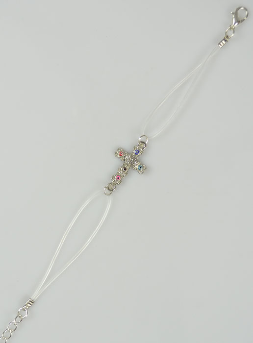 Bracelet Religieux avec Croix et 6 Diamants (pic 2)
