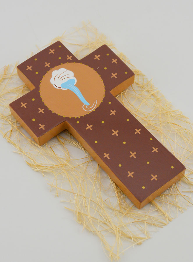 Croix Enfant en Bois L'Eau du Baptême - 12 cm (pic 3)