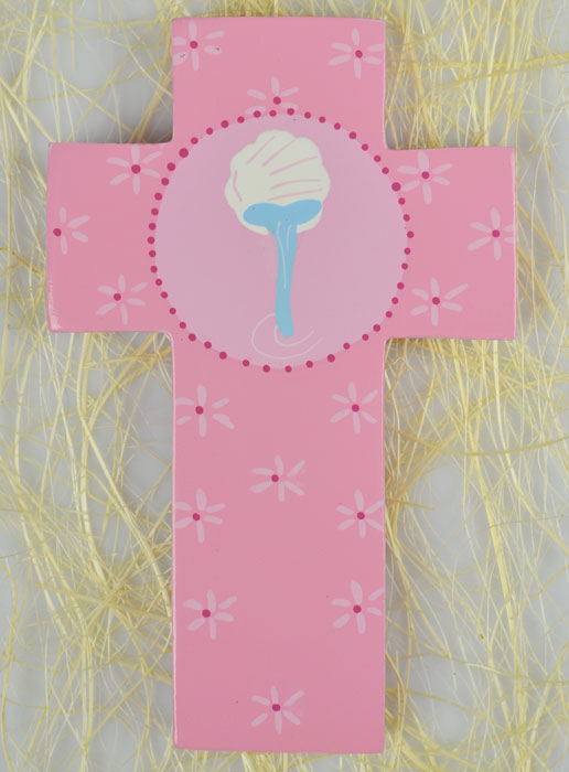 Croix Enfant en Bois Eau du Baptême - 12 cm (pic 2)