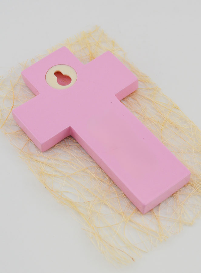 Croix Enfant en Bois Eau du Baptême - 12 cm (pic 4)