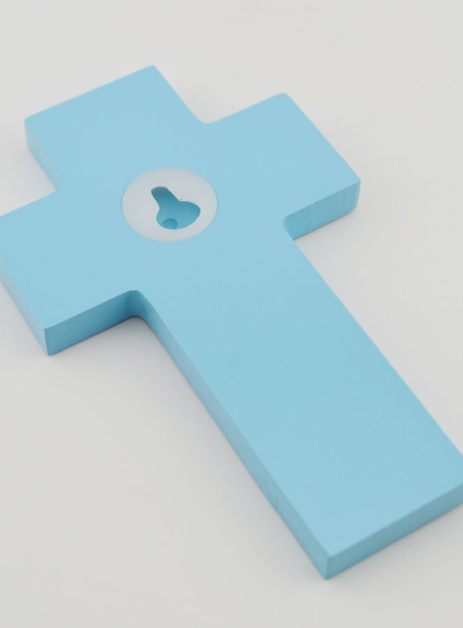Croix Enfant Cierge Alpha Oméga - Bleu (pic 4)