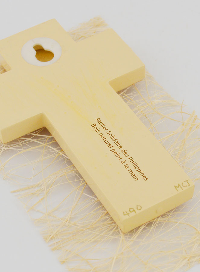 Croix Enfant Cierge Alpha Oméga - Beige (pic 4)