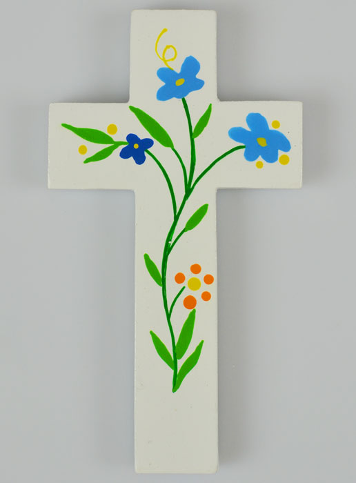 Croix Enfant en Bois - Fleurs des Champs (pic 2)