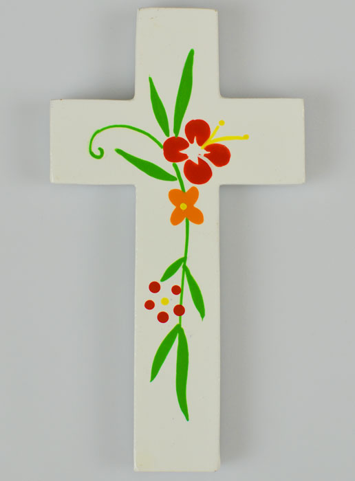 Croix Enfant en Bois - Fleurs de Printemps (pic 2)