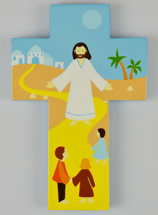 Croix Enfant en Bois - Jésus-Christ et les Enfants (pic 2)