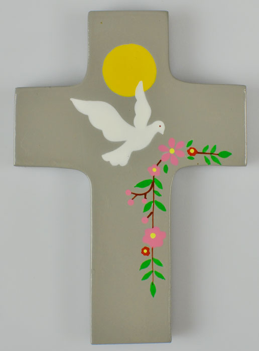 Croix Enfant en Bois - Saint Esprit Viens en Nous (pic 2)