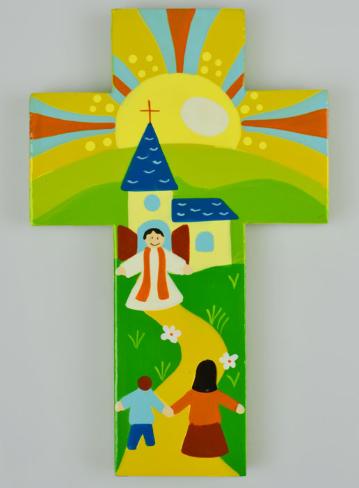 Croix en Bois - Prêtre & Enfants (pic 2)