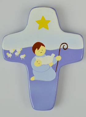 Croix Enfant en Bois - Adoration des Bergers - Parme (pic 1)