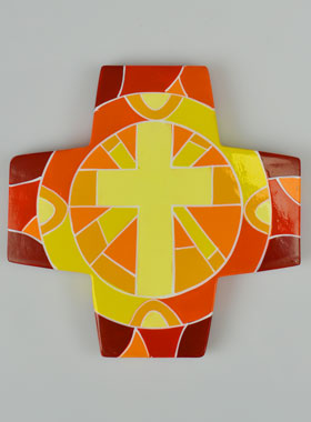 Croix Enfant en Bois Mosaïque - Croix du Christ (pic 1)