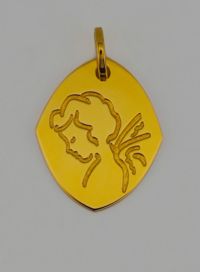 Médaille Religieuse en Or Ange-Gardien (pic 1)