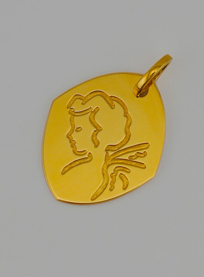 Médaille Religieuse en Or Ange-Gardien (pic 3)