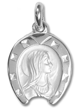 Médaille Fer à Cheval Vierge Marie en Argent (pic 1)