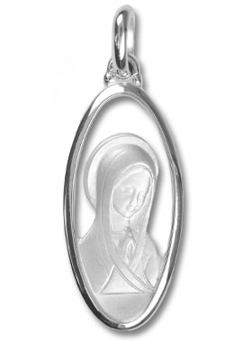 Médaille Vierge au Voile Ajourée en Argent (pic 1)