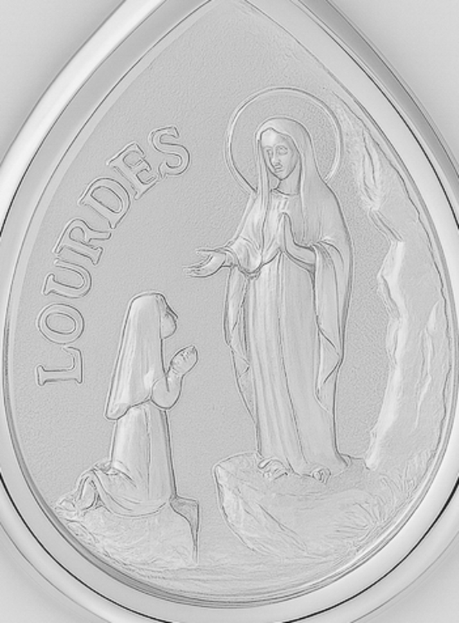 Médaille Larme Apparitions de Lourdes en Argent (pic 2)
