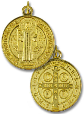 Médaille de Saint Benoit Doré - 18mm (pic 1)
