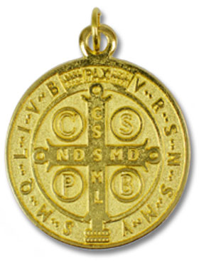 Médaille de Saint Benoit Doré - 18mm (pic 3)