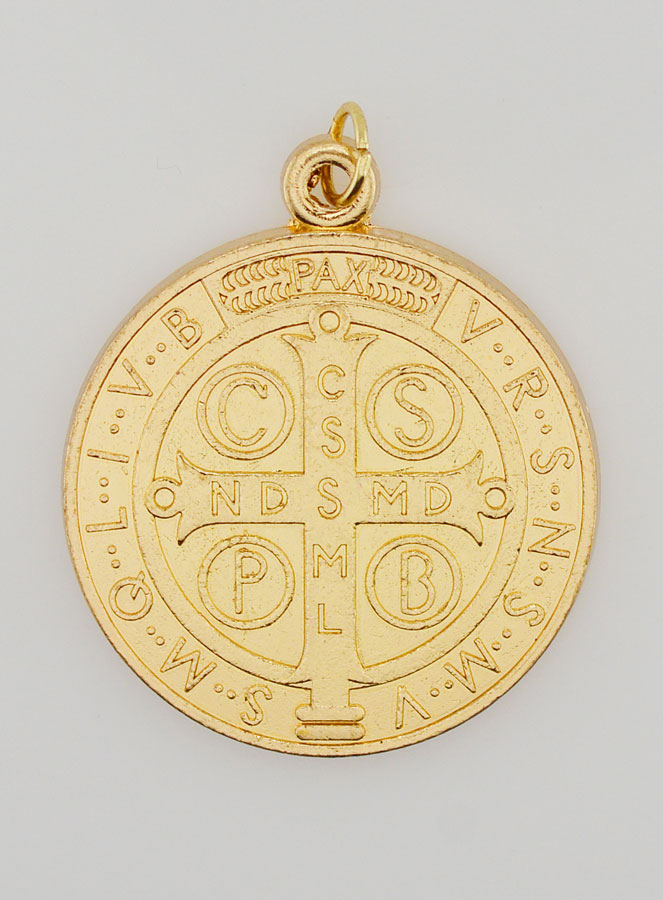 Médaille de Saint Benoit Doré - 36mm (pic 4)
