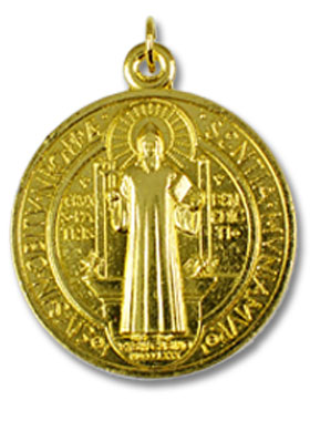 Grande Médaille de Saint Benoit Doré - 4.6cm (pic 2)