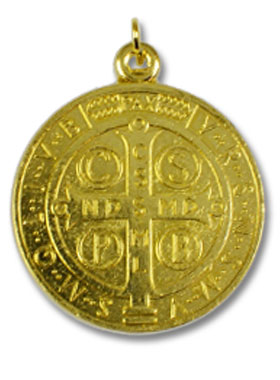 Grande Médaille de Saint Benoit Doré - 4.6cm (pic 3)