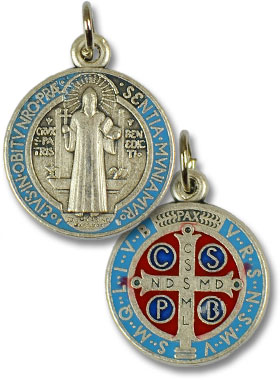 Médaille de Saint Benoit Argentée - 18mm (pic 1)