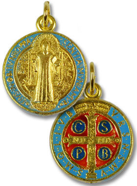 Médaille de Saint Benoit Or 18K Mate et Brillant 18mm