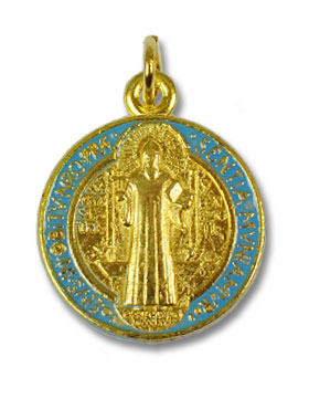 Médaille de Saint Benoit Dorée - 18mm (pic 2)