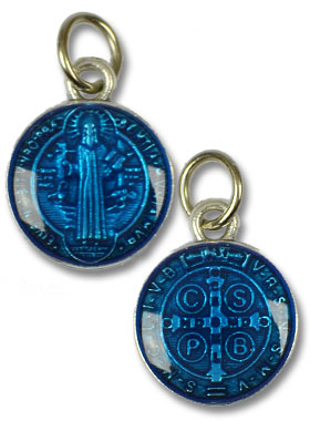 Médaille de Saint Benoit Bleue - 1.5cm (pic 1)