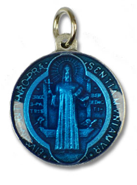 Médaille de Saint Benoit Bleue - 2cm (pic 2)