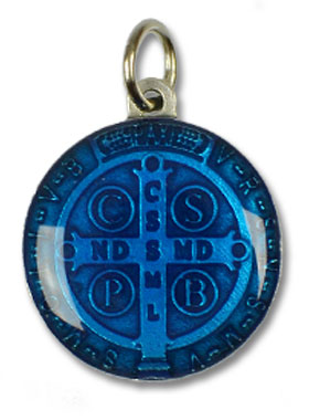 Médaille de Saint Benoit Bleue - 2cm (pic 3)
