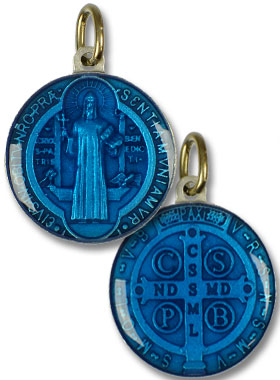 Médaille de Saint Benoit Bleue - 2.5cm (pic 1)