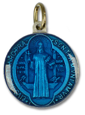 Médaille de Saint Benoit Bleue - 2.5cm (pic 2)
